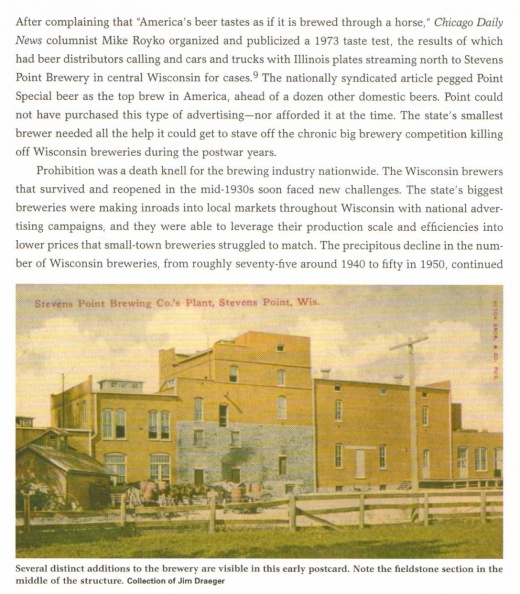 Stevens Point Brewery history.  Page 1.